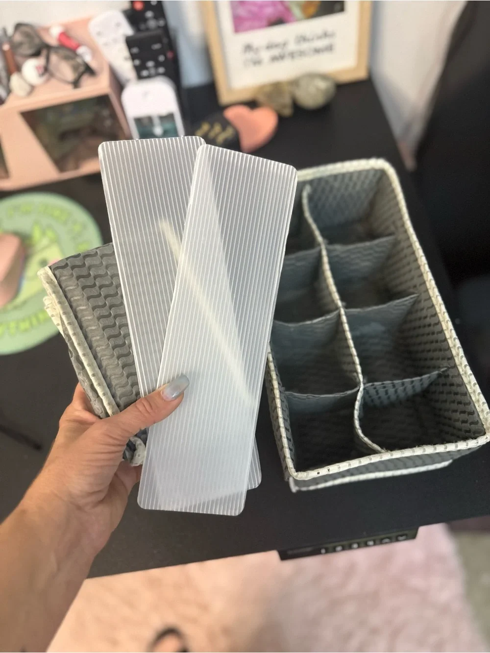 Gray Fabric Drawer Organizers - 2-Pack